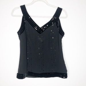 Ann Taylor loft black sequin top 4